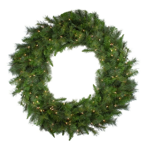 60" Pre-Lit Canyon Pine Artificial Christmas Wreath - Clear Lights