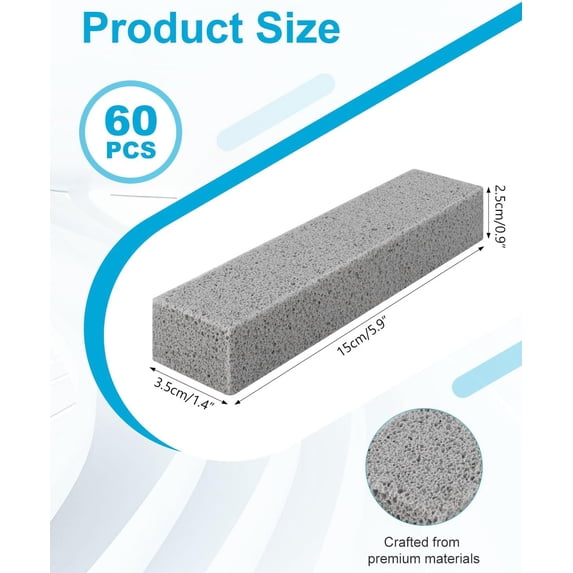60 Pumice for Toilet Cleaning, Pumice Scouring Stick for Hard Water ...