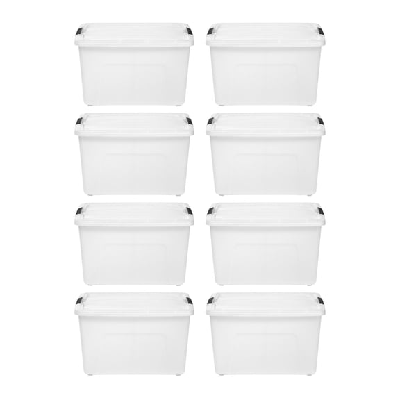 60 Qt Stack & Pull Box, Natural, 8Pk