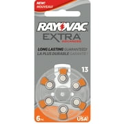 60 Rayovac Extra Mercury Free Hearing Aid Batteries Size 13 + Battery Holder Keychain Kit
