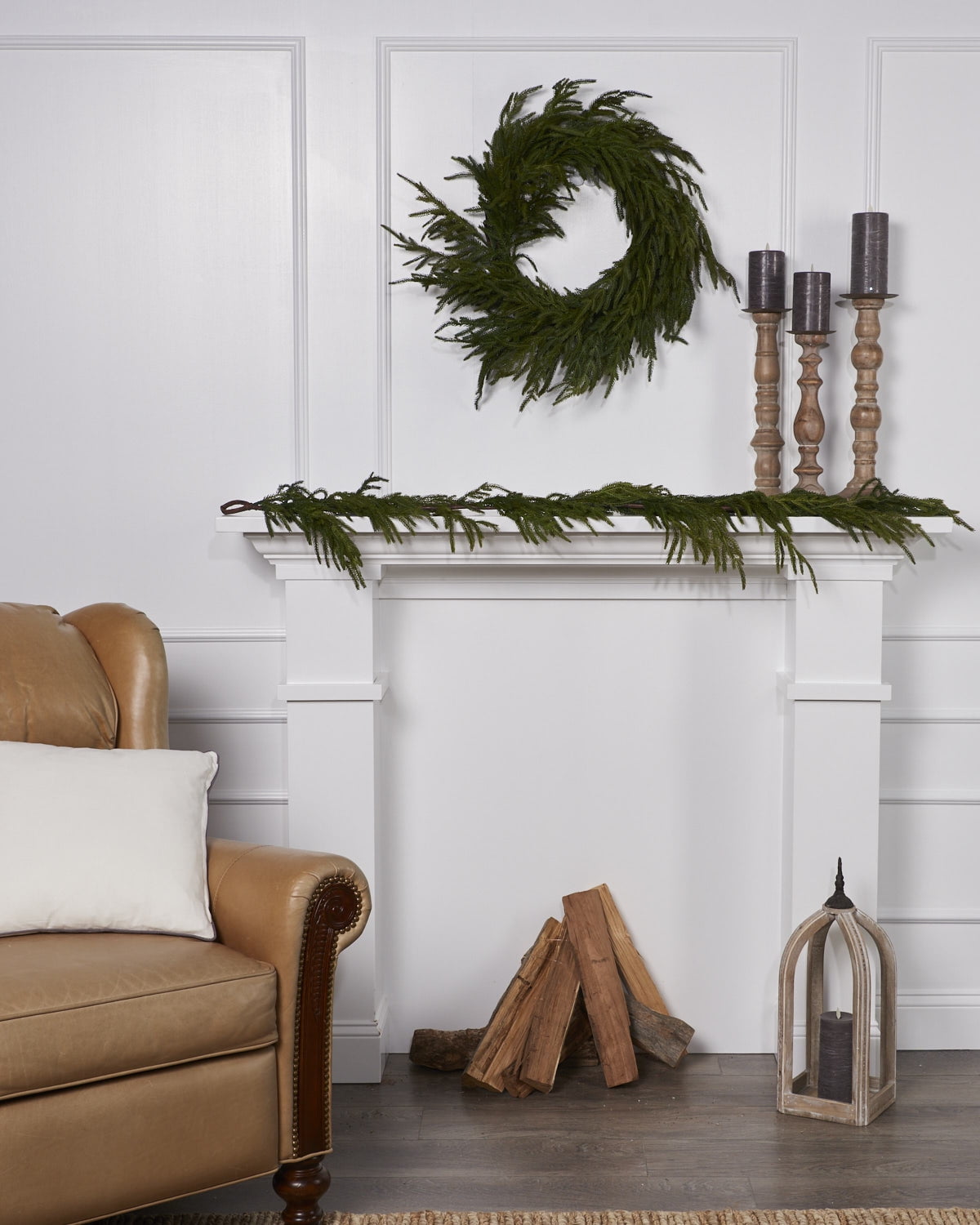 Real Touch Norfolk Pine Garland with Wired Branches - 60"