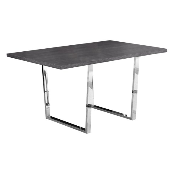 60" Rectangular Dining Table In Grey Laminate, With Metal Leg Construction, Modern For Kitchen & Dining, Seats 4 Contemporary Table, Laminate Finish, Assembly Element, Kitchen,