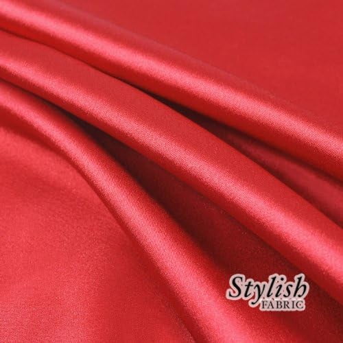 60" Red Charmeuse Satin Fabric by the Bolt- 100 Yards$$Art & Craft