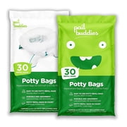 Pail Buddies Refill Potty Bags, Disposable Potty Liners, Compatible w/ OXO 2-in-1 Go Potty & Other Travel Potties, 60-Pack