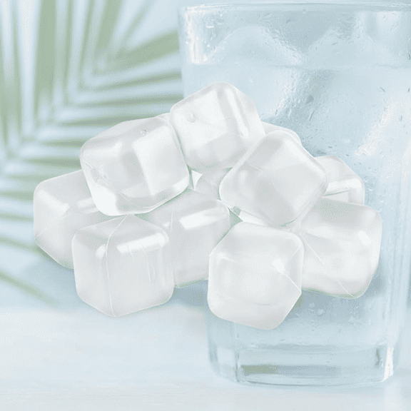 60 Reusable Non-Melting Ice Cubes for Drinks, BPA-Free Refreezable Plastic Ice Cubes Keep Whiskey, Wine, Cocktails and Coffee Cold Without Diluting or Watering Down