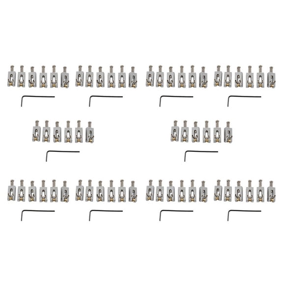 60 Roller Bridge Tremolo Saddles with Wrench for Strat Tele Electric Guitar Chrome Color