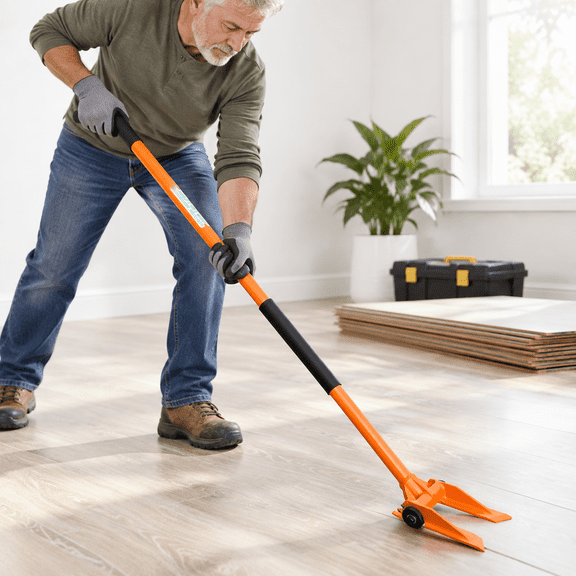 60" Round 60" Flooring Demo Bar With Steel Wheels Heavy-duty Rolling Crowbar Puller