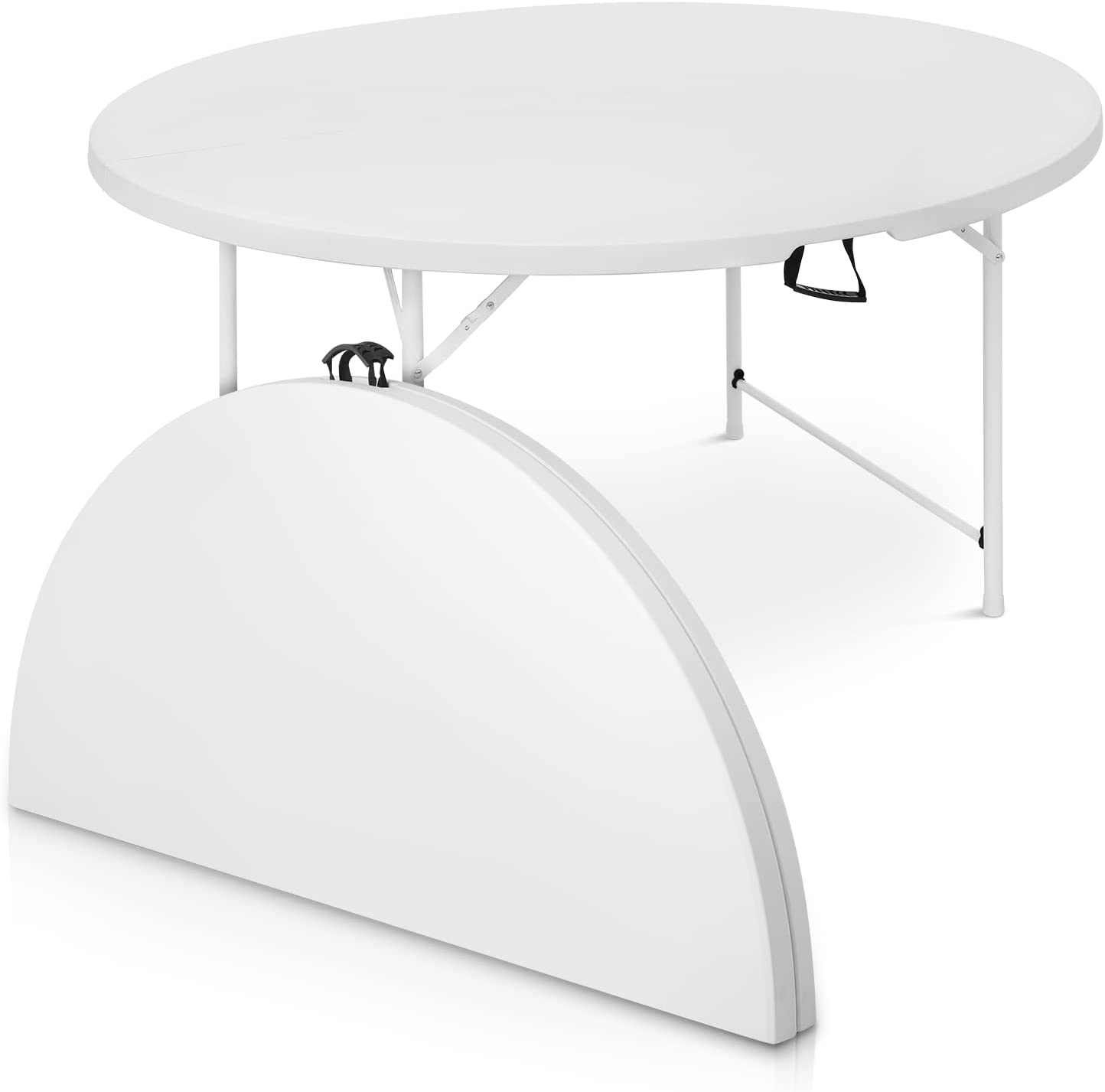 60" Round BiFolding Commercial Table, 4 Feet Portable Plastic Dining