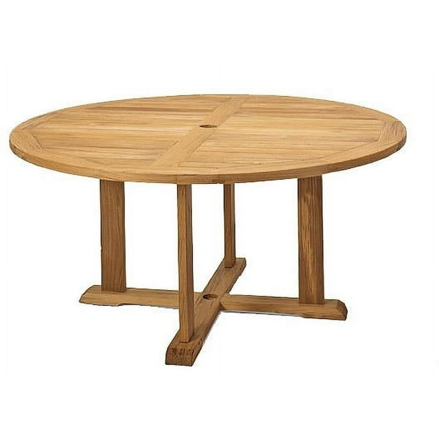 60" Round Dining Table Outdoor Patio Grade-A Teak Wood WholesaleTeak #WMDT60