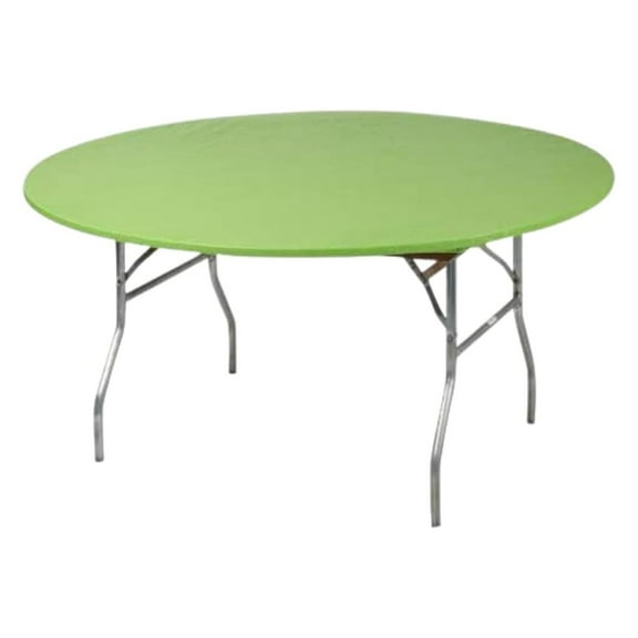 60" Round Fitted Plastic Table Covers, 5 Pack (Lime Green)