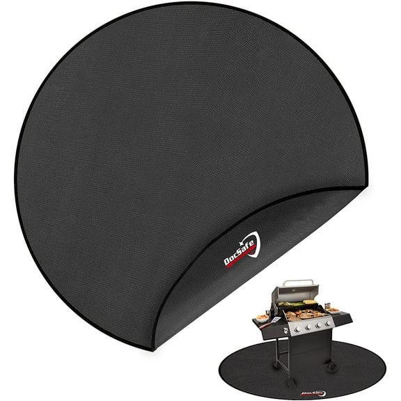 60" Round Under Grill Mat,Large 4 Layers Fire Pit Mat,Fireproof Mat Protect for Deck,Patio,Grass,Outdoor Charcoal,Smokers,Reusable Oil-Proof and Waterproof Indoor Fireplace Mat BBQ Floor Mat