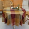 thumbnail image 1 of 60" Round Polyester Plaid Tablecloth for Thanksgiving, Fall Table Cover Spillproof & Dust-Proof - Ideal for Indoor & Outdoor Use, 1 of 6