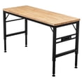 thumbnail image 1 of 60" Rubber Wood Surface, Metal Frame / 6 - Level Height Adjustable Worktable for Multiple Scenes, 1 of 6