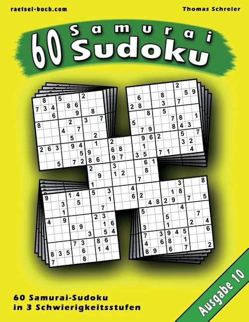 60 Samurai-Sudoku: 60 Samurai-Sudoku, Ausgabe 10: 60 gemischte Samurai-Sudoku, Ausgabe 10 (Paperback)