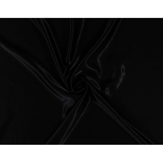 60" Satin Shantung Black Easy-Care Reversible Apparel Fabric by the Yard (4746R-1K)