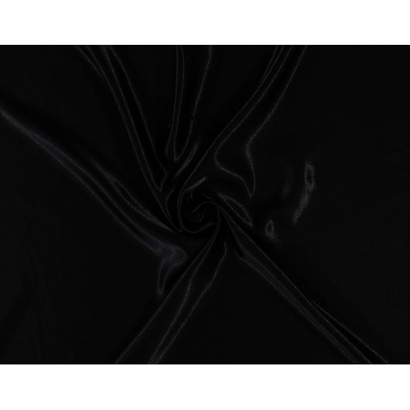 60" Satin Shantung Black Easy-Care Reversible Apparel Fabric by the Yard (4746R-1K)