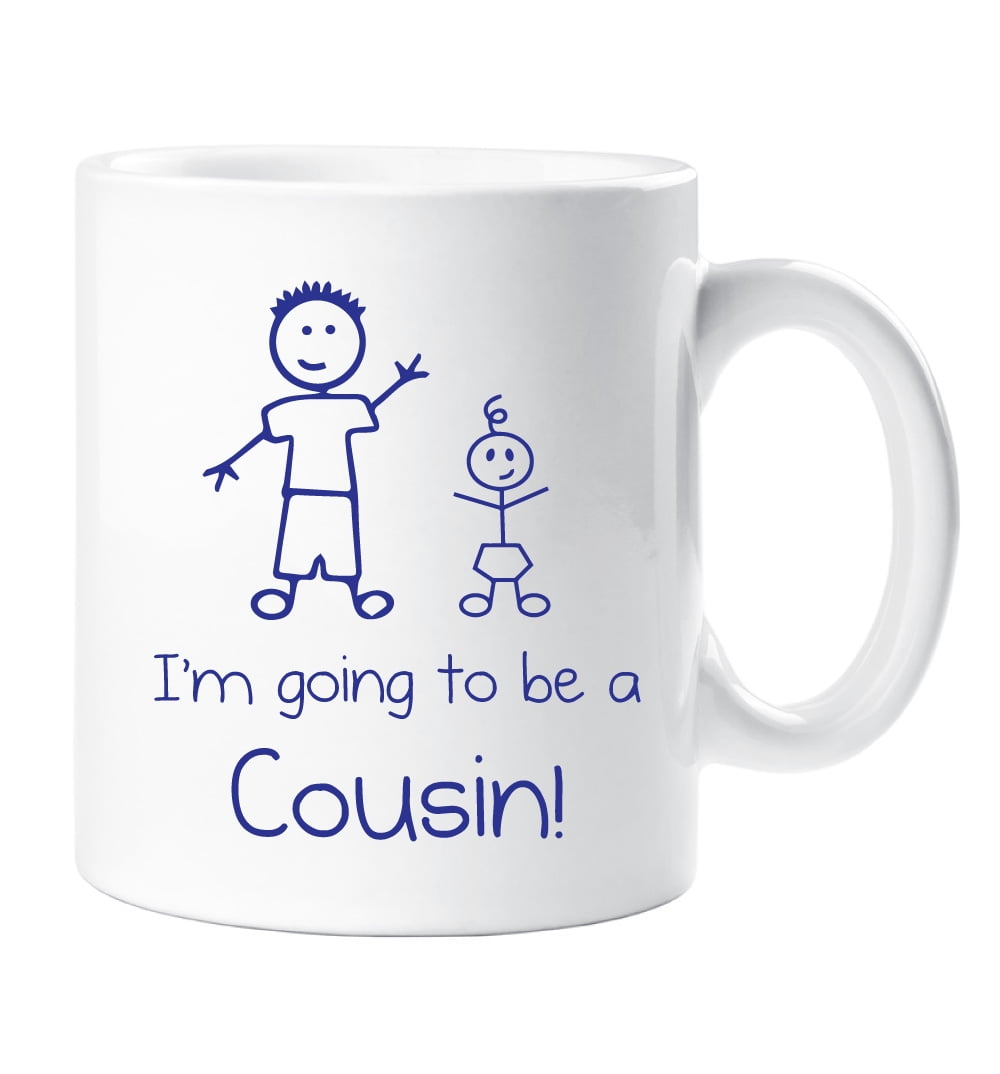 60 Second Makeover I'm Going To Be a Big Cousin Mug Boys Stick Person People Cup New Baby