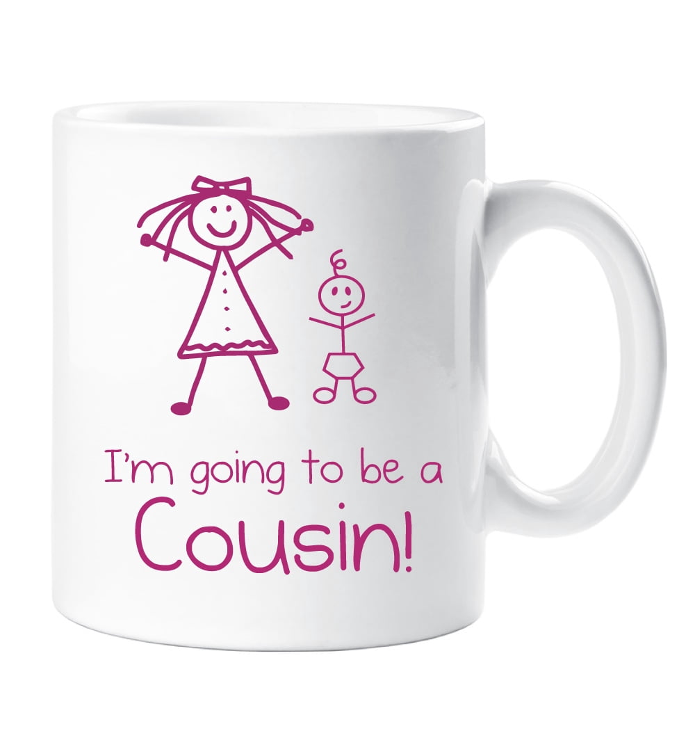 60 Second Makeover I'm Going To Be a Big Cousin Mug Girls Stick Person People Cup New Baby