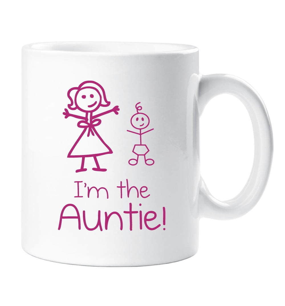 60 Second Makeover I'm The Auntie Mug Girl Stick Person People Cup New Baby