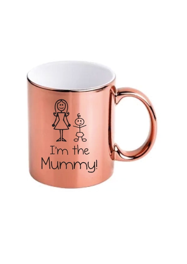 60 Second Makeover I'm The Mummy Mug Rose Gold Chrome Family Present New Mumy Mum New Baby Gift Cup Ceramic