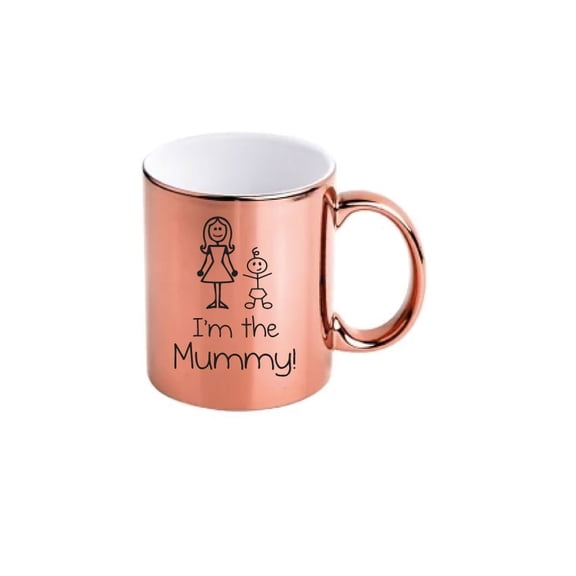 60 Second Makeover I'm The Mummy Mug Rose Gold Chrome Family Present New Mumy Mum New Baby Gift Cup Ceramic