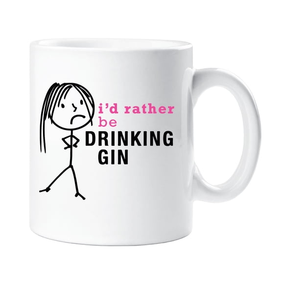 60 Second Makeover Ladies I'd Rather Be Drinking Gin Mug Cup Gift Friend Christmas Birthday Gift