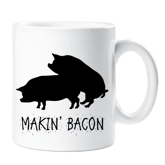 60 Second Makeover Makin Bacon Mug Pig Funny Novelty Romantic Valentines Cup Ceramic