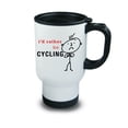 thumbnail image 1 of 60 Second Makeover Mens I'd Rather Be Cycling Metal Travel Mug Dad Present Cup Cyclist, 1 of 1