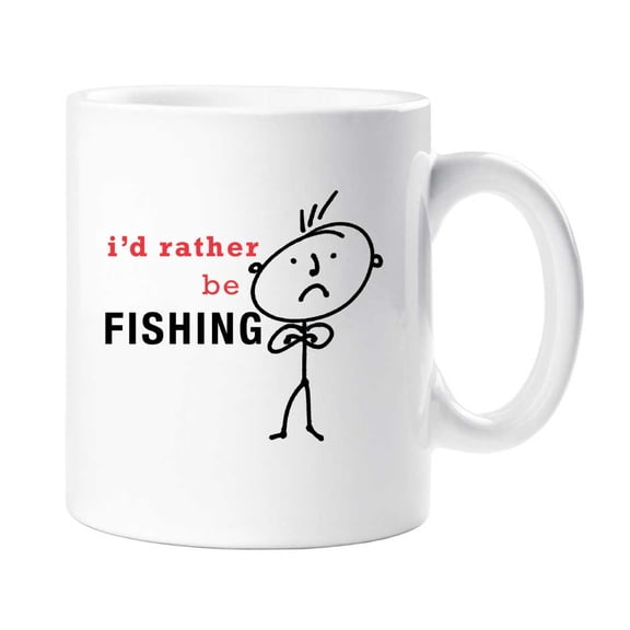 60 Second Makeover Mens I'd Rather Be Fishing Mug Present Dad Boyfriend Man Gift Angling Angler