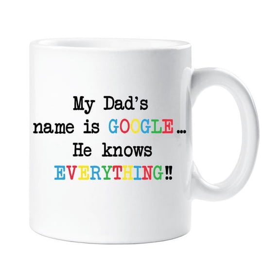 60 Second Makeover My Dads Name Is Google He Knows Everything 10oz Novelty Mug Gift