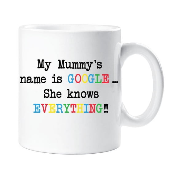60 Second Makeover My Mummys Name Is Google She Knows Everything 10oz Novelty Mug Gift