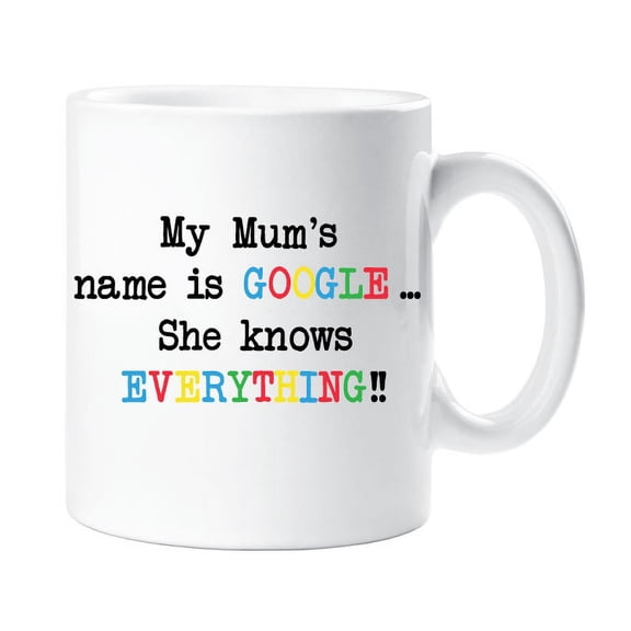60 Second Makeover My Mums Name Is Google She Knows Everything 10oz Novelty Mug Gift