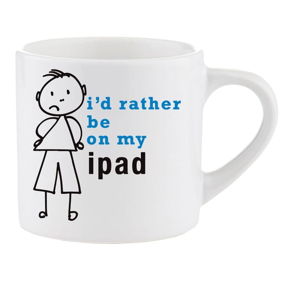 60 Second Makeover Smug Kids Mug Boys I'd Rather Be On My Ipad Children's Ceramic Mug Cup