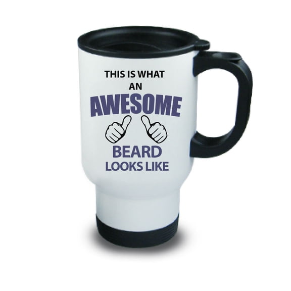 60 Second Makeover This is What An Awesome Beard Looks Like Metal Travel Mug Gift Cup Ceramic Boyfriend Present