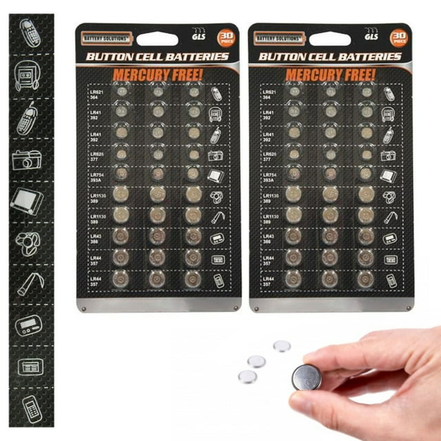 60 Set Assorted Super Alkaline Watch Button Cell Coin Batteries Freshly
