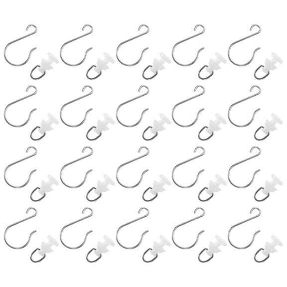 NIAIZEK Stainless Steel Curtain Rail Pulley Hooks 30 Pieces Replacement Hardware Set
