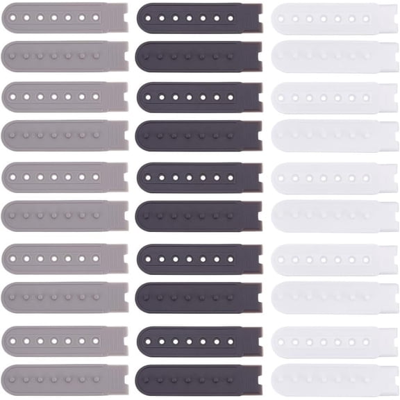 60 Sets 3 Colors 7-Holes Replacement Fasteners Buckle Extender Baseball Cap Cowboy Hat Snap Strap Clip Mixed Color 80x20x1.5mm Hole: 3mm diy