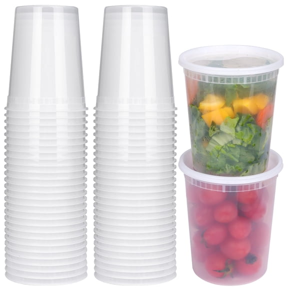 60 Sets 32 Oz Soup Containers With Lids Deli Heavy-duty Microwaveable Airtight Container For Soups Leftovers Sauces