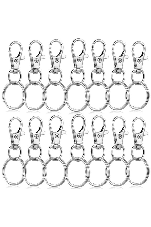 60 Sets Keychain Swivel Clips Key Chain Snap Hooks with Round Rings for Keychains Lanyards Crafts