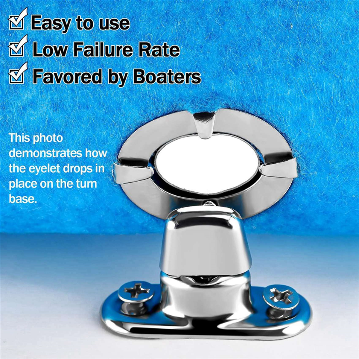 10x 8mm Turnbutton Eyelet Canopy Kit - Marine Grade A4 Stainless Steel With Screws
