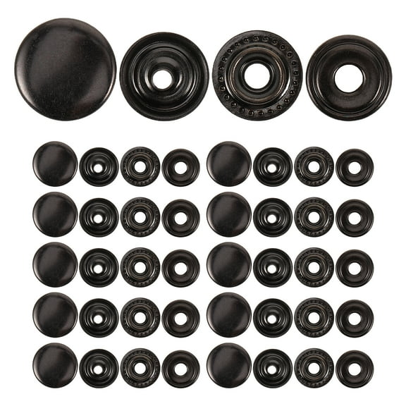 60 Sets Metal Snap Buttons Kit Press Studs for DIY Clothing Coats Jackets Bags Round Fasteners for Fabric and Leather
