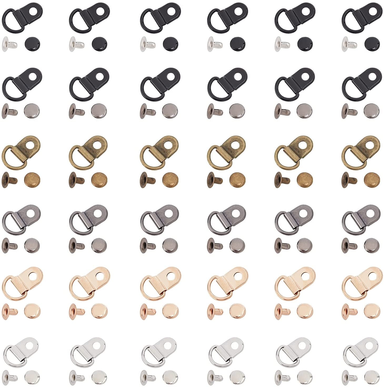 60 Sets Shoelace Hook 6 Colors Metal Lace Hooks Mounting Clips Fittings