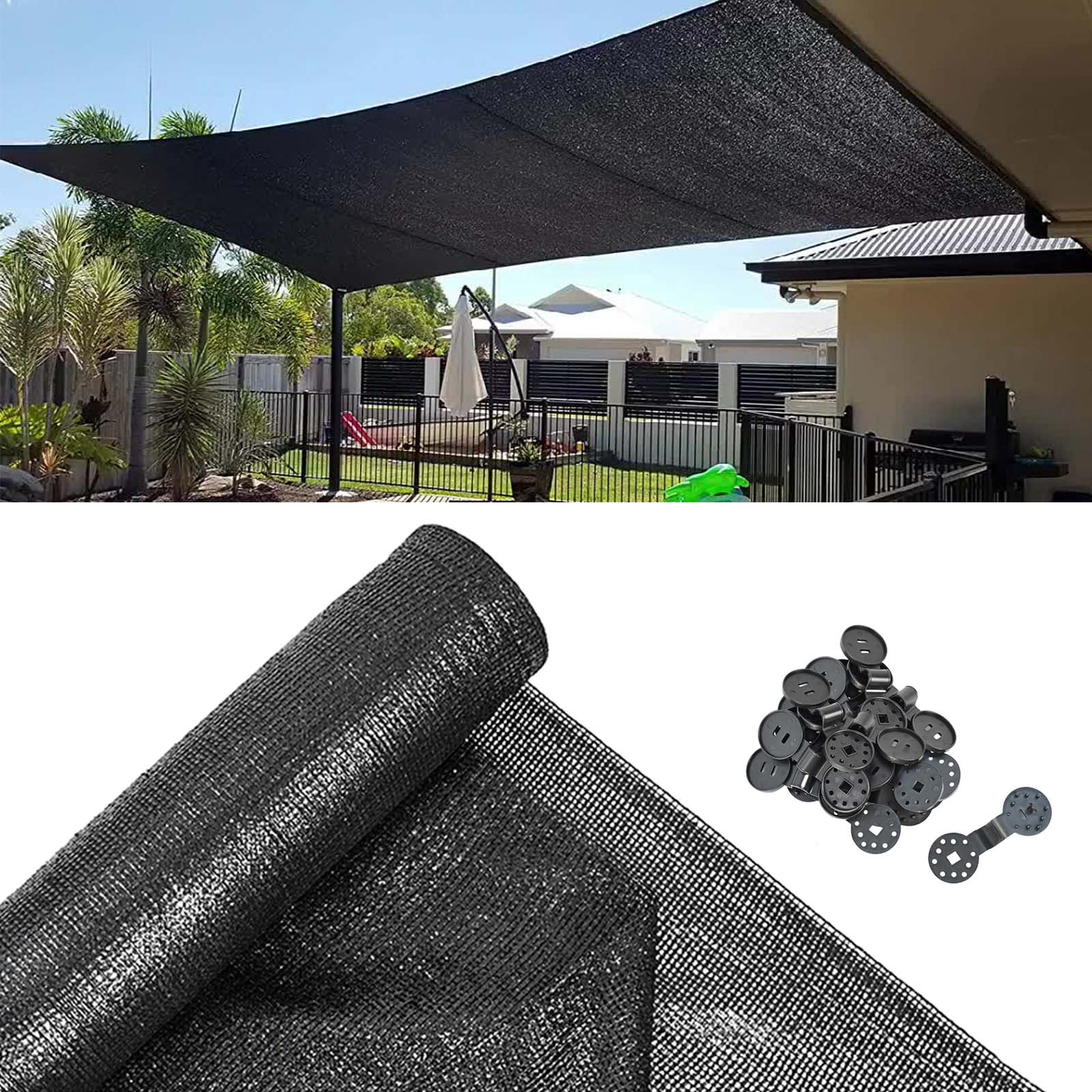 60% Shade Cloth Roll 5' x 100 FT with Grommets, UV Resistant Sunblock Mesh Cover for Garden, Greenhouse, Plants, Patio, Kennel, Green