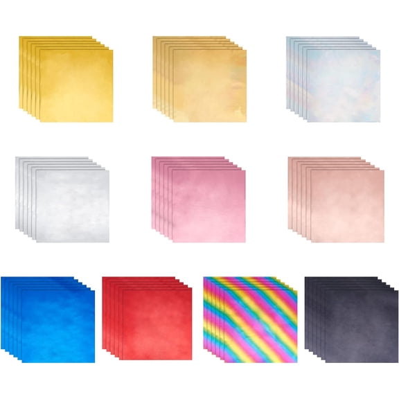 60 Sheets 10 Colors Reactive Foil Transfer Foil Paper 30.1cm Toner Reactive Foil Paper for Card Making Sparkling Craftwork Scrapbooking Paper Crafts