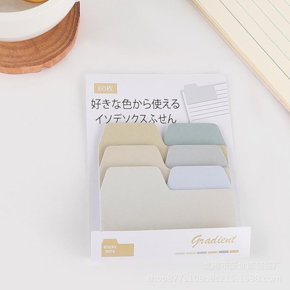 60 Sheets Aesthetic Gradient Index Tabs - Colorful Sticky Notes for Planner & Journaling - Translucent Page Markers, Waterproof Office & School Supplies