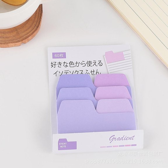 60 Sheets Aesthetic Gradient Index Tabs - Colorful Sticky Notes for Planner & Journaling - Translucent Page Markers, Waterproof Office & School Supplies