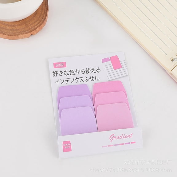 60 Sheets Aesthetic Gradient Index Tabs - Colorful Sticky Notes for Planner & Journaling - Translucent Page Markers, Waterproof Office & School Supplies