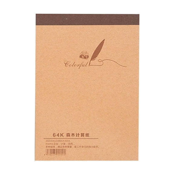 60 Sheets Beige Eye-Friendly Offset Paper Pad Tearable Adhesive Binding for Note Drawing Sketching
