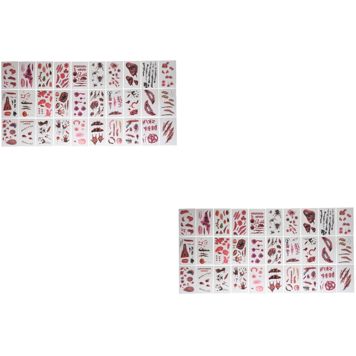 60 Sheets Fake Wounds Stickers DIY Temporary Facial Body Arm Scar