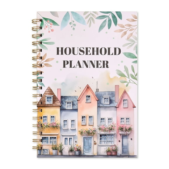60 Sheets Household Planner with Pastel Floral design - Undated Cleaning Schedule, Customizable Calendar, Daily/Weekly/Monthly Organizer - Home, Office, Cleaning Business Planner - Elegant Floral Cov